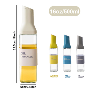 Nouvelle bouteille en verre transparente <span class=keywords><strong>de</strong></span> 500 ml pour la <span class=keywords><strong>cuisine</strong></span>, anti-fuite, pour le <span class=keywords><strong>vinaigre</strong></span>, la sauce soja, le stockage, l'huile <span class=keywords><strong>de</strong></span> <span class=keywords><strong>coco</strong></span>, l'huile d'olive, avec couvercle - Product Image 2