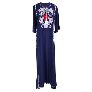 Abito da Spiaggia in Rayon con Ricami Floreali Boho <span class=keywords><strong>Chic</strong></span>, Disponibile nei Magazzini Locali USA - Product Image 1