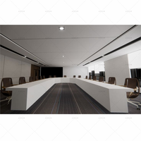Mobilier de bureau mobile sur mesure 20 personnes design en forme de U bureau moderne salle de conférence surface solide réunion Table de conférence