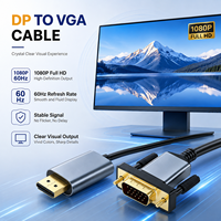 Cable DisplayPort a VGA 1080P 60Hz, Adaptador DP Macho a VGA Macho, Plug and Play para Laptop, Monitor de Escritorio, Proyector