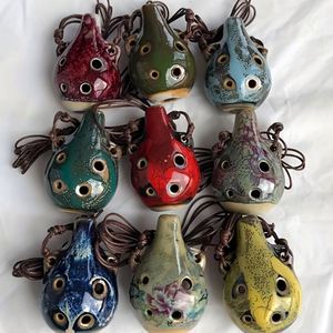 1 pièce Ocarina artisanale à 6 trous, effet four, petite goutte d'eau, avec cordon de suspension - Product Image 4