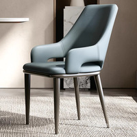 Chaise de salle à manger en cuir durable de haute qualité pour la maison, les restaurants, les cuisines, chaise à structure métallique