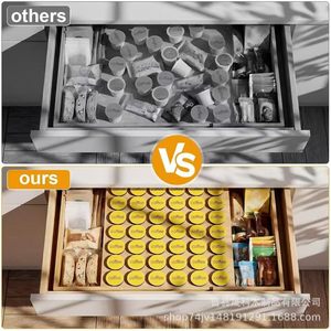 ที่เก็บแคปซูลกาแฟไม้พร้อมถาดเลื่อนสำหรับจัดเก็บบนโต๊ะทำงาน วัสดุไม้ไผ่ ปรับได้สำหรับแคปซูลและขนม - Product Image 2