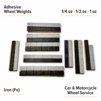 Pesas Adhesivas para Ruedas con Opciones de Hierro (Fe) / Plomo (Pb), 1/4 oz, 1/2 oz, 1 oz, Negro y Plateado