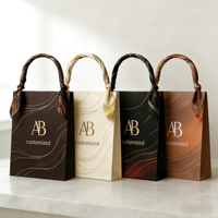 Sac cadeau personnalisé en papier kraft recyclable 2026 avec poignée en ruban, boîte cadeau de luxe pour bougies, gâteaux de lune, desserts et biscuits