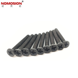 NOMOSION <b>Flat</b> Head <b>Screw</b> KM3*25 Metric Black Zinc Plated Carbon Steel Standard Thread For Electronics - Product Image 2