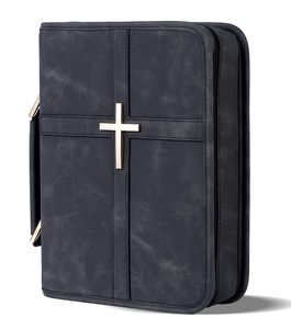Funda para Biblia de Cuero Vegano con Cierre, Hecha a Mano, a Prueba de Olores, con Bolsillo para Teléfono, para Hombres y Mujeres, Regalo Cristiano, en Caja - Product Image 1