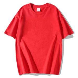 Promotional T-Shirt Cotton Solid Color Khaki Apricot Blue Pink Red Iron Gray White Black Thin Leisure Wear - Product Image 4