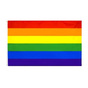 Venta al por mayor de 6 colores Arco Iris LGBT orgullo China Gay la bandera libre