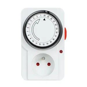 Diariamente 24 Horas Intervalo Francês Plug Timer Switch Temporizador Mecânico