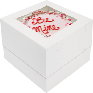 Caja cuadrada para pasteles de cartón multicapa blanca de 10x10x8 pulgadas (15 unidades) con protección UV para envío de alimentos, reposterí<span class=keywords><strong>a</strong></span> y tartas. - Product Image 2