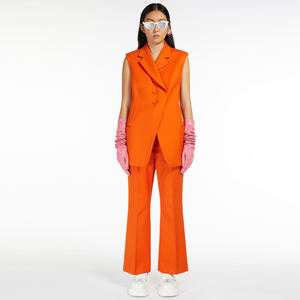 Gilet Long sur mesure pour <span class=keywords><strong>femme</strong></span>, manteau avec poches, veste <span class=keywords><strong>Beige</strong></span>, élégant, Blazer <span class=keywords><strong>sans</strong></span> manches en lin, automne - Product Image 2