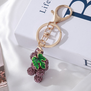 Cute Grape Metal Keychain Korean Style Creative Bag Charm Hanging Pendant Decorative <b>Gift</b> Accessory for Women - Product Image 3