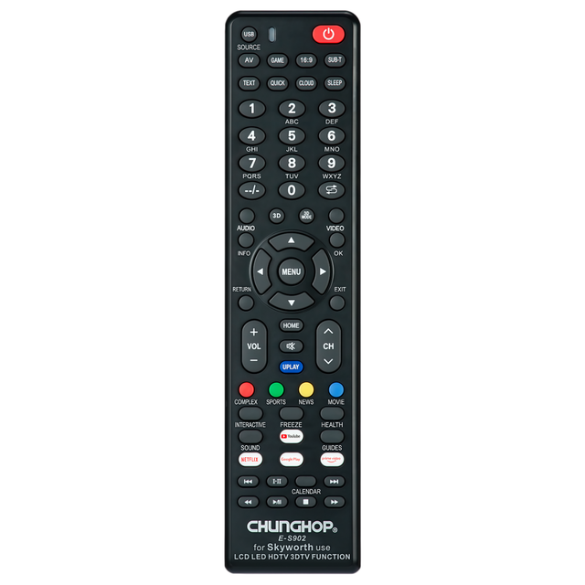 New Custom ROHS Compliant Universal TV Remote Control with Rechargeable Battery and ABS Plastic TV Remote Control