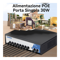 Switch POE de 8 Puertos para Empresas, 100Mbps, con Fuente de Alimentación Integrada, para Oficinas y Escritorios