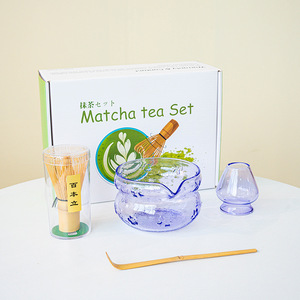 Astief Caja de regalo impresa personalizada Bebida Azul claro Rosa <span class=keywords><strong>Matcha</strong></span> Vidrio <span class=keywords><strong>Matcha</strong></span> Herramientas para hacer té Juego de cuencos <span class=keywords><strong>con</strong></span> pico - Product Image 4
