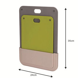 Planche à découper rectangulaire double face en plastique à fixer au mur, facile à nettoyer, pour la cuisine et les légumes. - Product Image 5