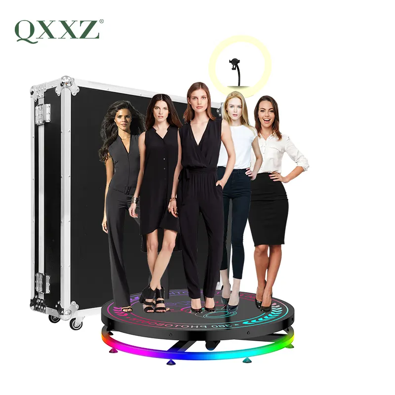 QXXZ ขายร้อนใหม่แบบพกพา Selfie 360 องศาSpinnerแพลตฟอร์มธุรกิจภาพบูธงานแต่งงานและกิจกรรม 115 ซม.360 วิดีโอบูธ