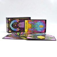 Tarot Deck Aneka Kualitas Tinggi Penyihir Modern Hitam Jumlah Besar Grosir Penegasan Oracle Kertas Besar Pencetakan Kartu Tarot Kustom