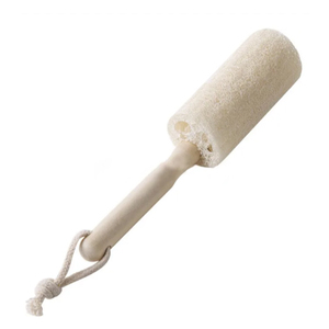 Zenidoo Sustainable Kitchen Cleaning <b>Brush</b> Scrubber with Wooden Handle Loofah Cup White Color for Dishes <b>Bottles</b> Pots Mugs - Product Image 1
