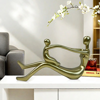 Figurine abstraite créative de style européen, artisanat en résine, décoration artistique pour salon et bureau