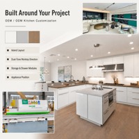 Meubles de cuisine modulaires blancs modernes et écologiques avec comptoirs en marbre, double îlot, évier, aménagement ouvert (sur mesure)