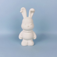 DIY Figurines en vinyle à modeler par coulée : Lapin fluide, Lapin blanc, Ours à couler, 23cm/33cm, avec tirelire, pour créations graffiti et artisanat
