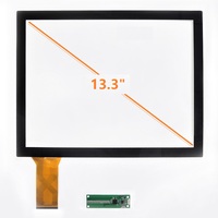 Panel Táctil de Vidrio USB de 13.3 Pulgadas, Multicapacitivo de 10 Puntos, Marco Abierto, Resistente al Agua, Personalizado de Fábrica OEM con MOQ Bajo
