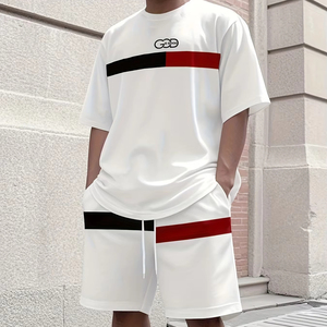 Ensemble deux pièces en satin pour homme, style vintage, respirant, à manches courtes et short de sport, idéal pour l'été – Nouvelle collection pour hommes élégants - Product Image 1
