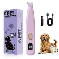 Tondeuse à poils pour animaux de compagnie rechargeable, silencieuse, avec lame en céramique et lumière LED, sans fil, pour chien