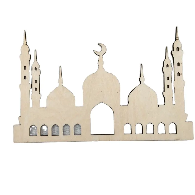 Modelo de madeira da mosca corte a laser personalizado, modelo para decoração da oração islâmica