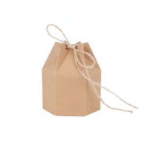 Caixa de Presente Personalizada em Papel, Caixa Hexagonal, Caixa de Papel Kraft, Caixas de Presente para Doces para Festas e Casamentos com Logo - Product Image 1