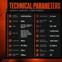 Tondeuse télécommandée tout-terrain pour terrains accidentés, moteur essence, professionnelle, DIY, économe en énergie, haute efficacité pour l'entretien de l'herbe