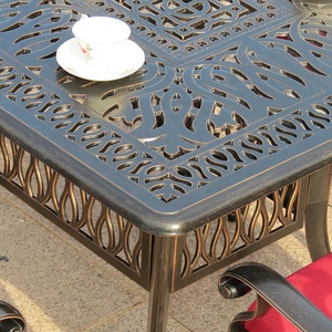 Kim Loại Thương Mại Garden Patio Nội Thất Ngoài Trời Hình Chữ Nhật <span class=keywords><strong>6</strong></span> Chỗ Ngồi Antique Cast Sắt Bàn Ăn - Product Image 4