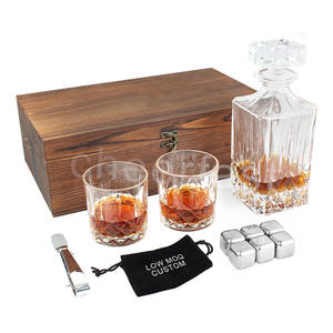 Juego de cubos de hielo de acero inoxidable 304 <span class=keywords><strong>para</strong></span> padre, Set de regalo con caja de madera <span class=keywords><strong>para</strong></span> whisky, decantador y gafas - Product Image 3