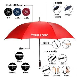 Parapluies de golf coupe-vent semi-automatiques colorés personnalisés avec logo, promotionnels, en gros, à prix réduit, en promotion - Product Image 4