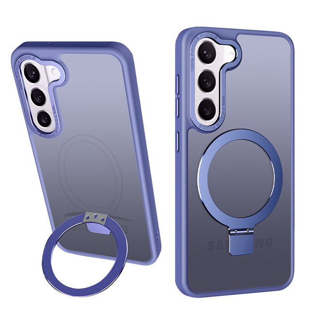Matte Magnetic Ring Holder Phone Case for Samsung S23 Ultra S23 Plus for Magnetic Wireless Charge Shockproof Bracket Stand Cover