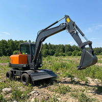 Excavator Roda Murah Produsen Alat Berat 6 Ton Excavator Roda Konstruksi dengan Bucket