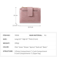 Dompet Wanita TAOMICMIC Kasual Pendek Lipat Dua 2 in 1 Penyimpanan Uang Koin Slot Kartu Banyak Bahan PU Portabel Dompet Harian Wanita