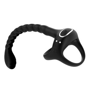 Großhandel Kabelloser Ferngesteuerter Tragbarer Elektrischer Vibrations-Wasserdichter Silikon-Penisring Prostata-Stimulations-Massageringe - Product Image 4