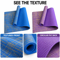 Tapis de yoga texturé pour Pilates et exercices au sol à domicile ou en studio avec support en PVC 5 mm 183x61 cm Six couleurs disponibles