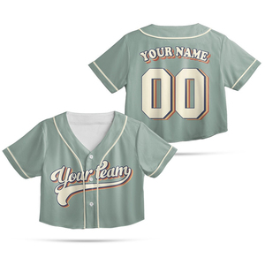 Maillot de baseball personnalisé à découpe sur mesure, nom et numéro d'équipe personnalisés, style vintage, chemise de supporter de baseball pour femmes et filles - Product Image 4