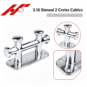   Bolardo de amarre doble compacto de acero inoxidable AISI316 para yates marinos, accesorio para cubierta de embarcaciones. - Product Image 5