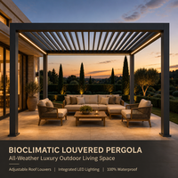 Auvent de toit automatique, abri solaire pour jardin et cour, pergola bioclimatique sans lamelles