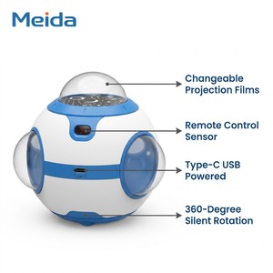 Projecteur de lumière nocturne Meida Starry Night pour enfants, <span class=keywords><strong>lampe</strong></span> rotative intelligente avec télécommande et minuterie, jouet, vente en gros, fournisseur d'usine - Product Image 3