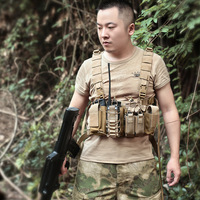 Gilet tactique de combat multi-poches réglable et détachable avec système MOLLE, porte-chargeurs en nylon