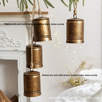 Karangan Bunga Natal Meimei Cross-Border Model Terbaru, Dekorasi Besi Tempa dengan Lonceng, Gaya Bohemian Vintage Eropa untuk Pintu Depan