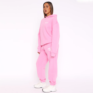 Conjunto de Moletom Oversize Personalizado com Logo para Mulheres, Design Luxuoso e Confortável, Moda Streetwear - Product Image 3