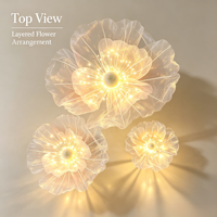 Support de fleurs géant en organza personnalisé, fait main, hauteur réglable, fleurs artificielles pour mariage, Saint-Valentin, événement de remise de diplôme