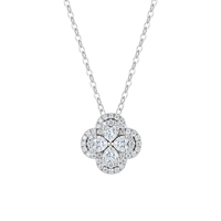 Collier pendentif trèfle à quatre feuilles Rinntin SMON17 en argent sterling 925 avec moissanite couleur D VVS, collier léger